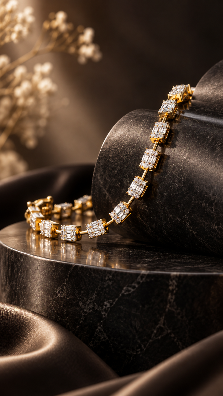 Baguette Diamond Bar Bracelet