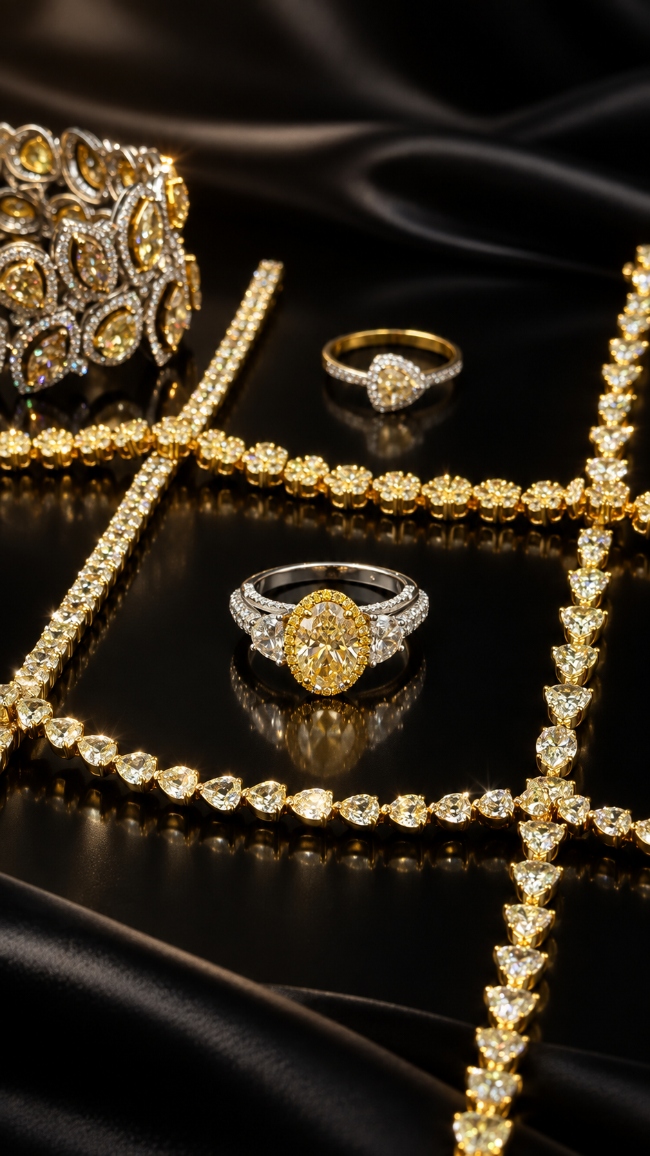 Yellow Gemstone & Diamond Ring